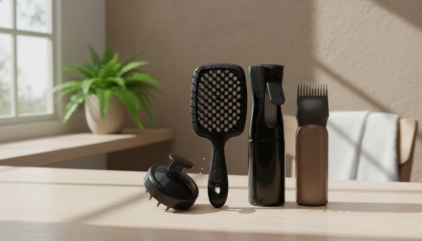 4-Piece Silicone Scalp Massager & Detangling Comb Set